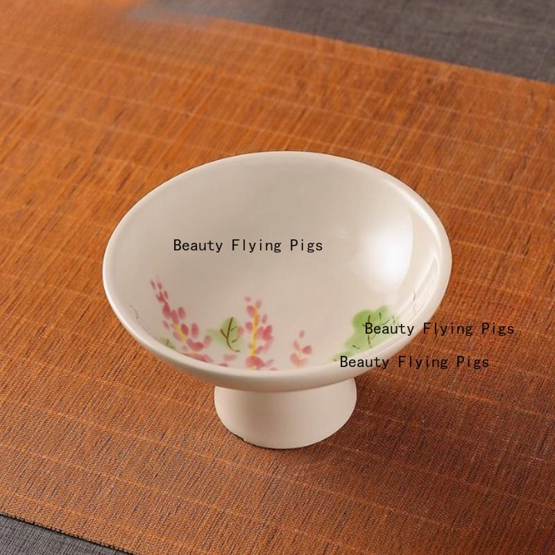 1pc Ceramic Dim Sum Tray Afternoon Tea and Snack Plate Chinese Style Sacrificial Dishes Kitchen High Footed Dish Household Items