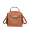Early Spring New Fashion Niche Design Top Layer Togo Leather Kelly Handbag Shoulder Bag Lock Buckle Elegant Versatile