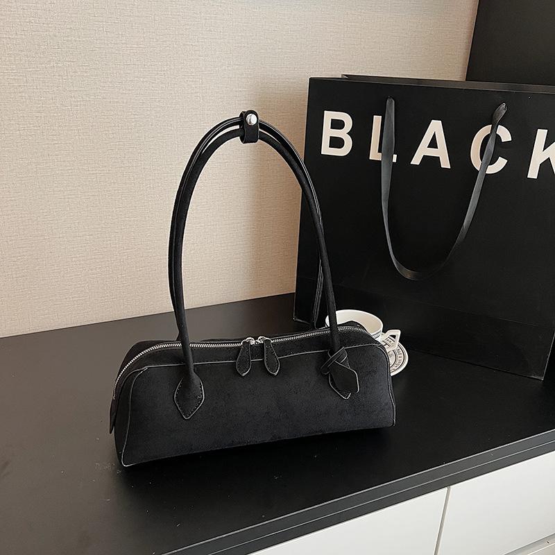 

Retro simple handbag women s autumn new high-end light luxury shoulder bag чёрный