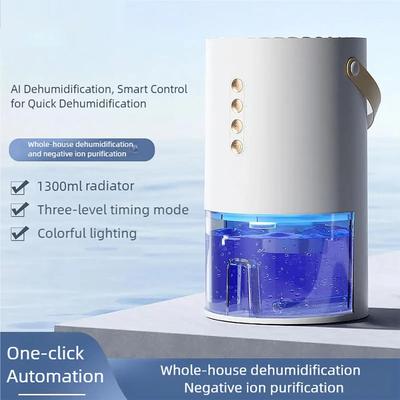Új 1300 ml-es negatív ionpáramentesítő penészgátló energiatakarékos hordozható otthoni irodai levegő nedvesség eltávolítása