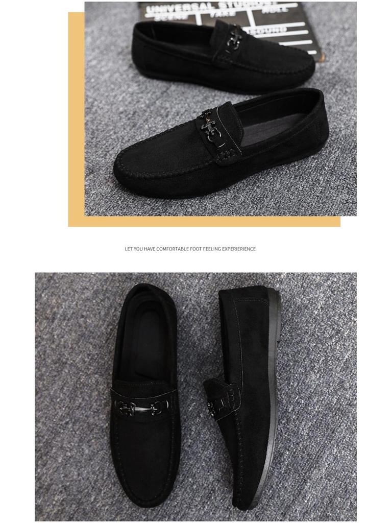 Waterproof Men's Slip-on Loafers - Casual Leather Driving Shoes for Fashion-Forward Youth.