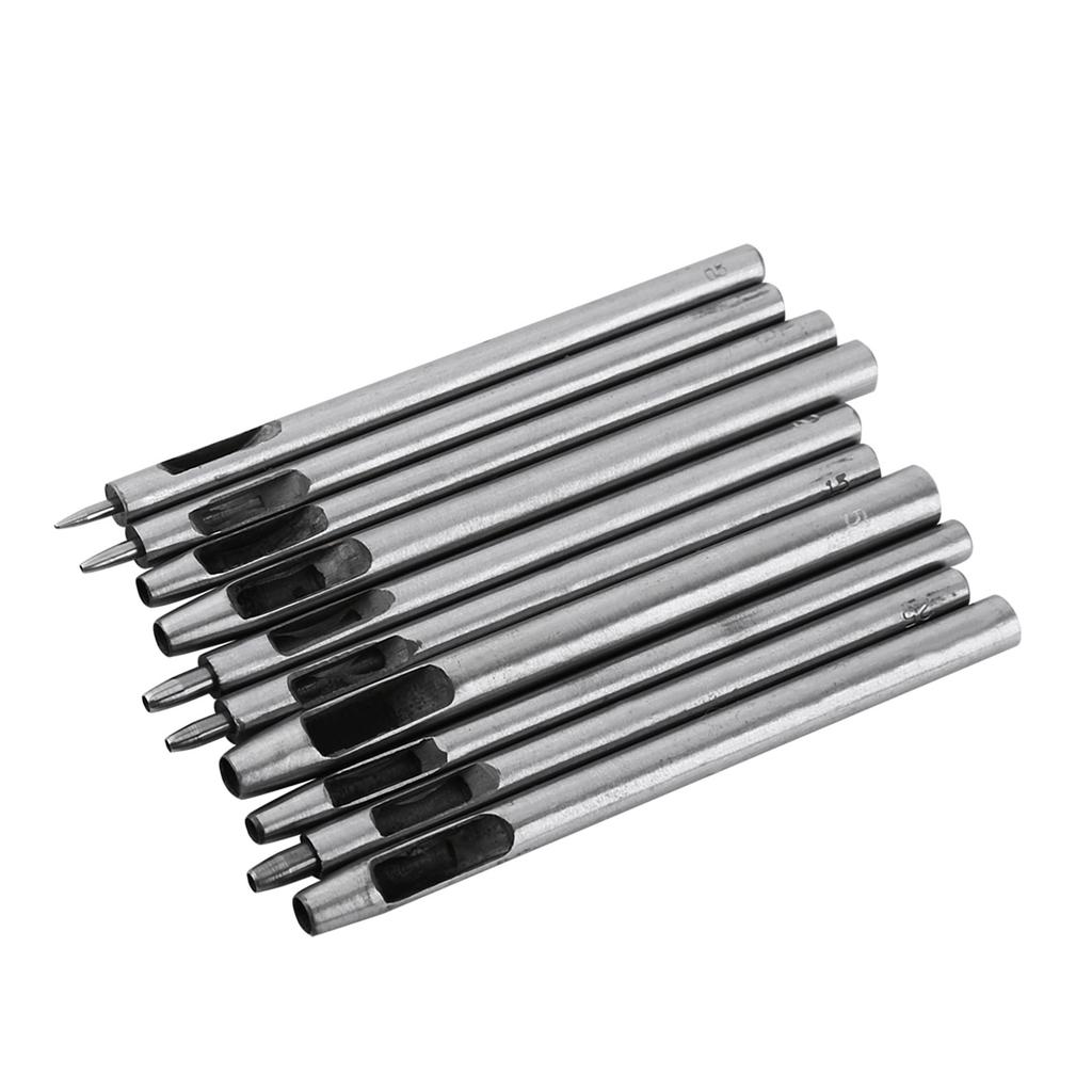 10 Stück Metallstanze Lederlocher Lochset Hohlgürtel Handwerkzeug 0,5 5 mm