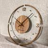 Stylish Wall Natural Simple 30cm Diameter Clock, Clear/Transparent, Wooden, Walnut, Modern, Stylish, Designer, Design, Silent, Handmade, (Pop)