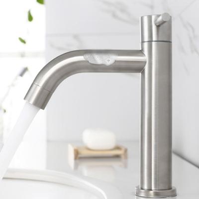 Sink Tap Bathroom Basin Faucet Deck Mounted Single Handle Stainless Steel Water Tap Brushed Anti-Leakage Bathroom Faucet Balcony