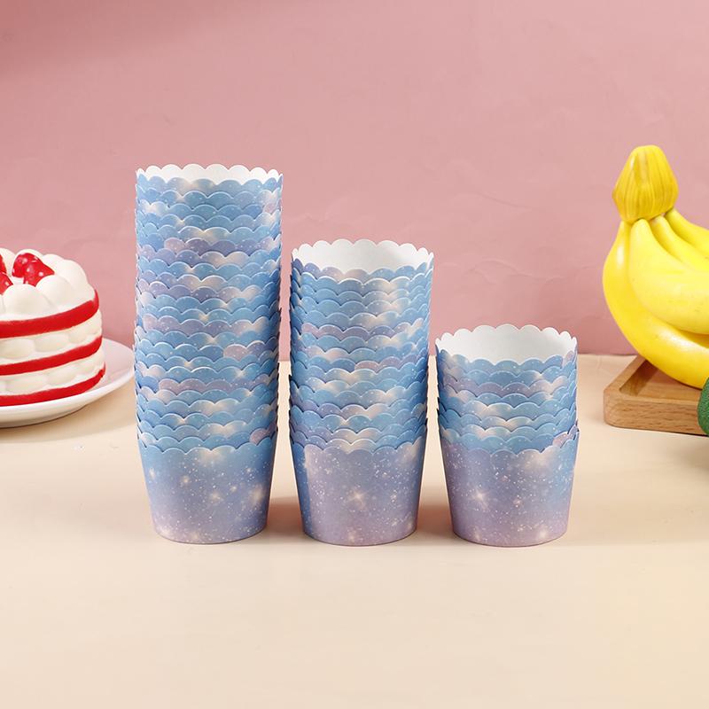 50Pcs Regenbogen Cupcake Liner Für Backen Gradienten Cupcake Wrapper Backen Tassen