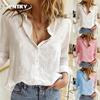 JPNTKY Women's Fashion Casual Solid Color Print Long Sleeve POLO Neck Blouses & Shirts Unique Design