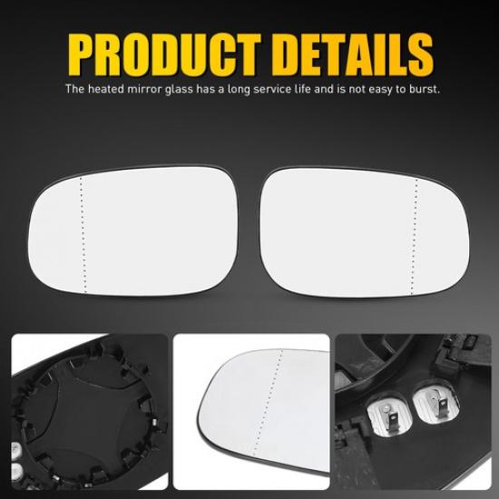 2X Heated Mirror Glass Fit Volvo C30 S40 S60 V50 V70 2007 2008-2010 2011 LH RH V