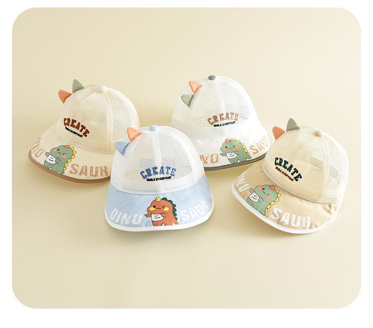 Kids' Dinosaur Mesh Sun Protection Windproof Bucket Hat