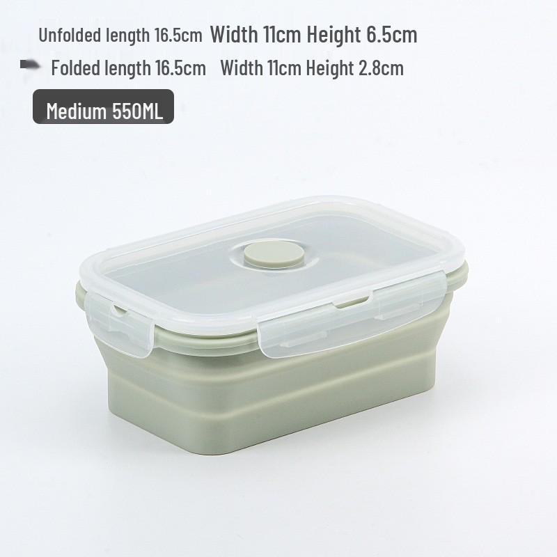 Collapsible Silicone Lunch Box Set: Microwave Steaming, Fresh-Keeping, 4-Piece Bento for Office & Picnic