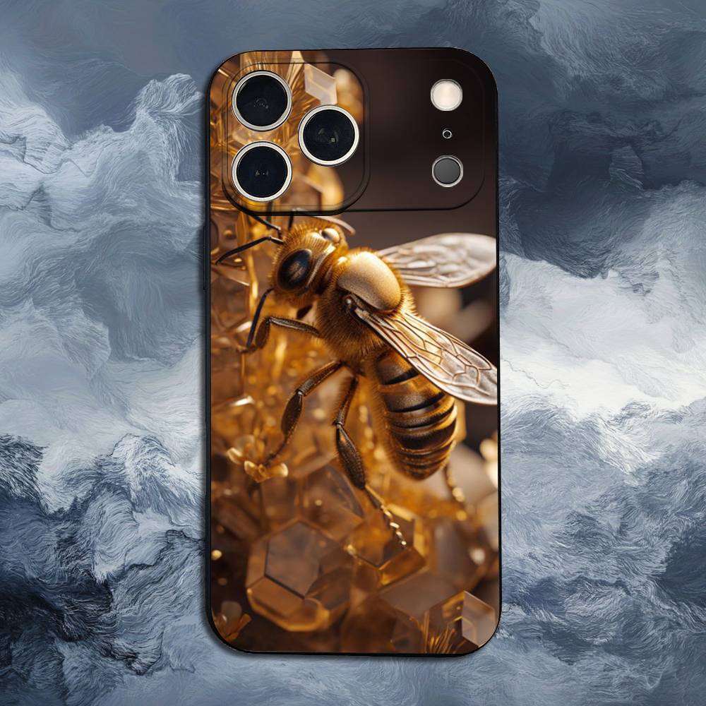 

Медоносная пчела Для iPhone 12,14,13,15,16,11,17,X,Mini,XR,SE,XS,Plus,Pro,Max,8,7,Мягкий силиконовый черный чехол iPhone13PRO