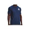 Under Armour Dopamine Round Neck Fitted Sports T-Shirt With Letter Logo Barcode Print Men Tops Blue 1370527-408