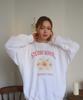 BONIEE [Fleece Lined] Lilly Sweet Piece Graphic Oversized Sweatshirt White