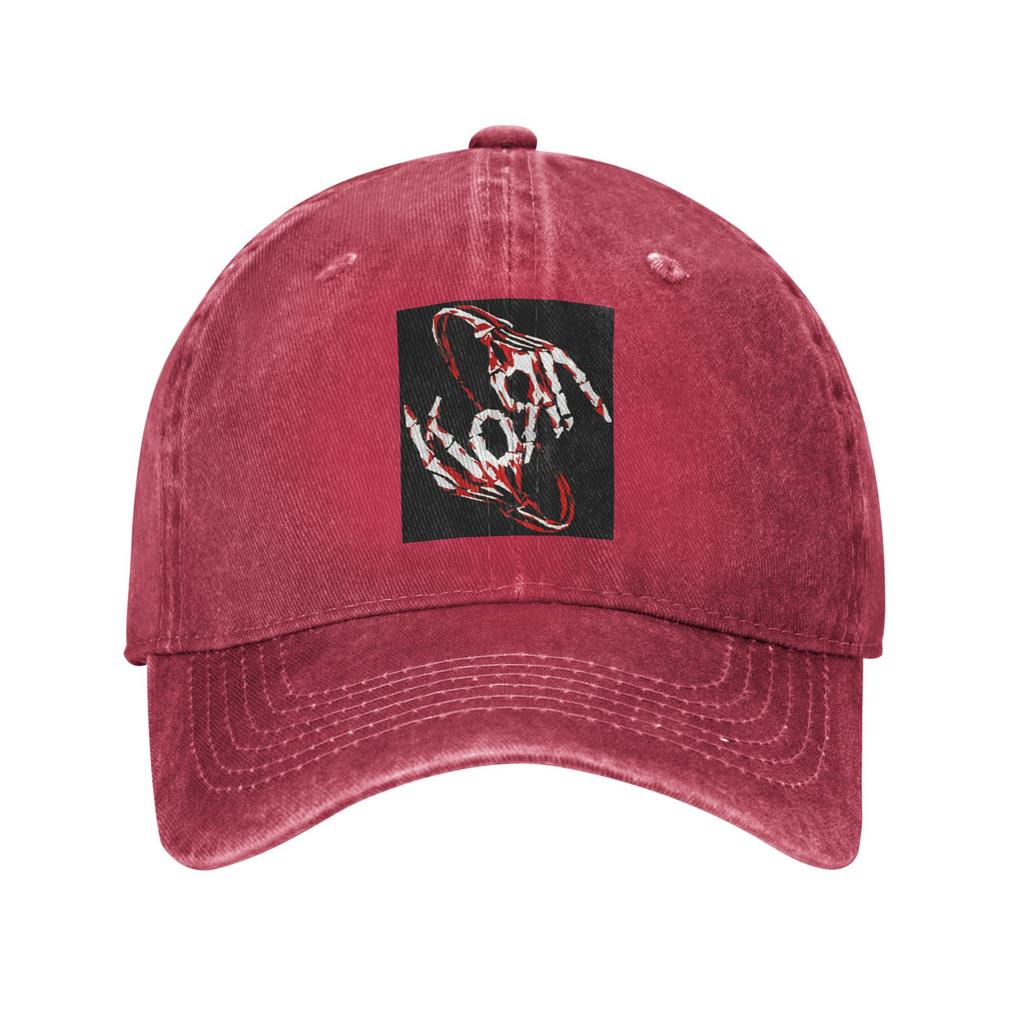Korn Rockband Logo Gewaschene Jeans Kappe Lässige Baseballkappen Verstellbarer Hut Sommer Unisex Baseballkappen