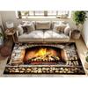 Carpet Mat Non-Slip 3D Stone Flame Illusion Area Rug Non-Slip Backing for Living Room Bathroom Camping Floor Mat Home Decor Mat