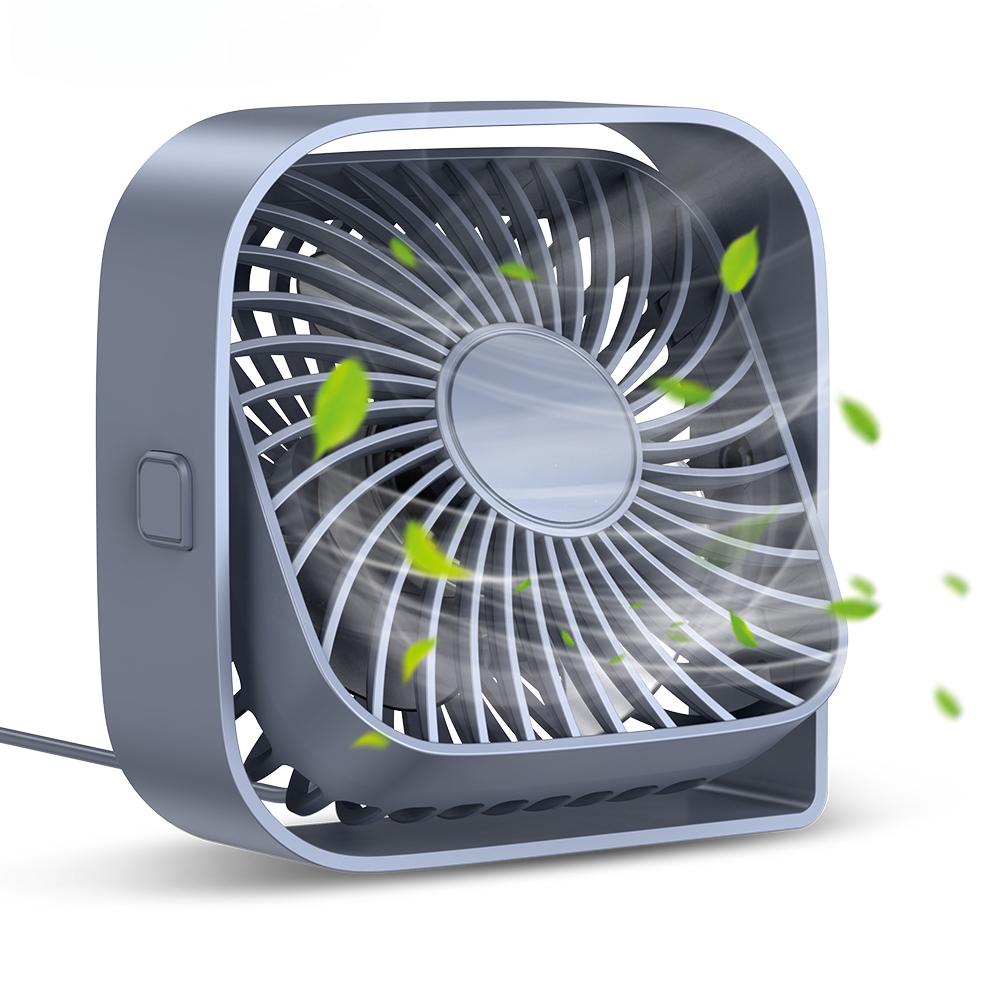 USB Desk Fan Strong Airflow & Quiet Operation 3 Speed Wind Mini Table Fan 360° Rotatable Head for Home Office Bedroom Table
