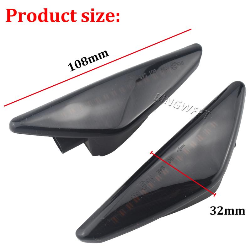 For BMW X5 E70 X6 E71 E72 X3 F25 2008-2014 Sequential Lamp Blinker Dynamic Flowing LED Side Marker Turn Signal Light