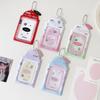Kpop PVC Photocard Holder with Keychain Pendant Kawaii Card Protector for 54x86mm Idol Photo Fit Students Girls Gift