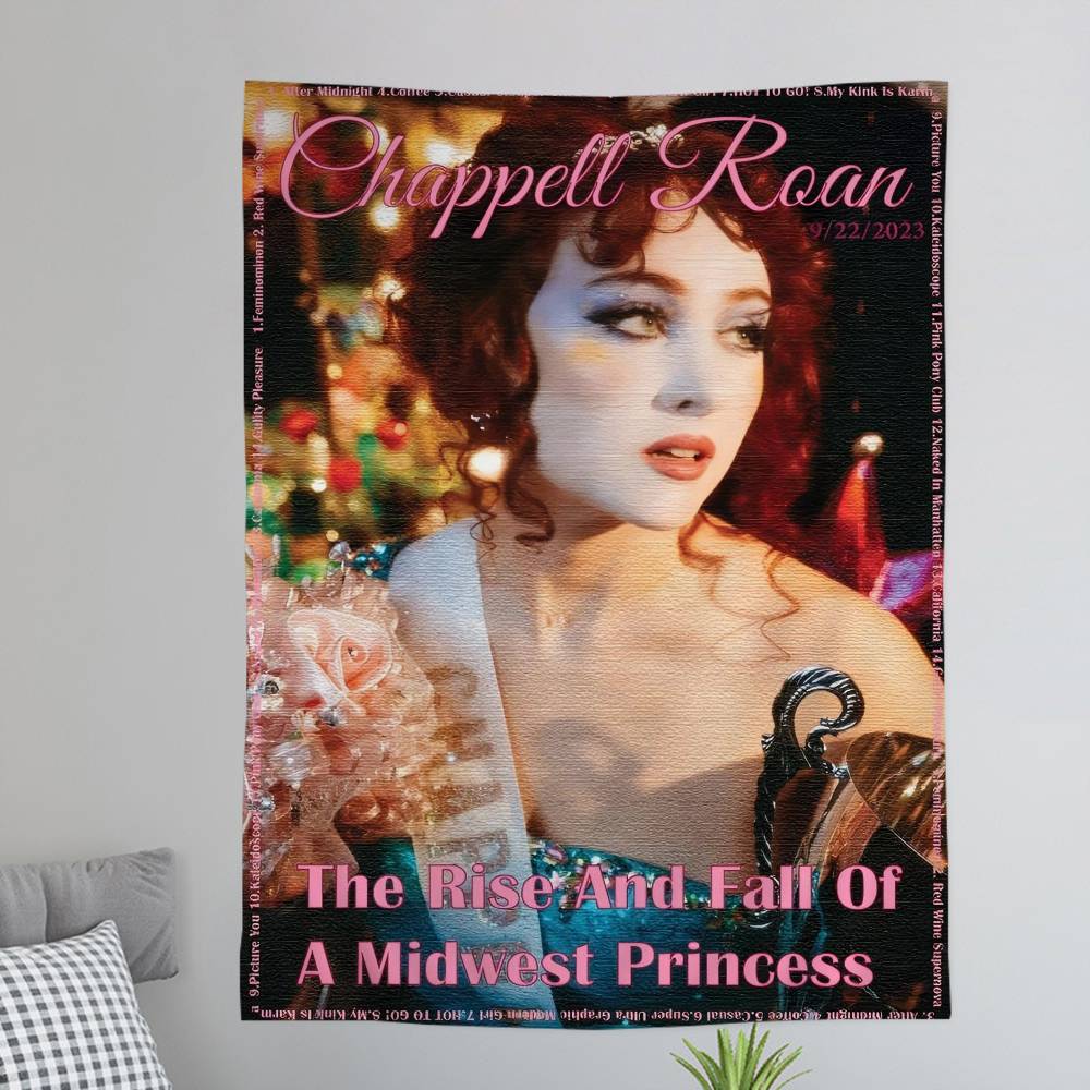 American Singer Chappell Roan Anime Tapestry Hanging Tarot Hippie Wall Rugs Dorm Home Decor