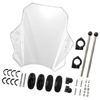 Multi Fit Motorcycle Windscreen PC Metal Construction Aerodynamic Shape Enhanced Riding Comfort Quick Installation