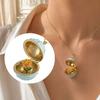 Openable Oval Pendant Necklace Dainty Birth Flower Necklace January To December