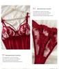 2025 New Sexy Ultra-Thin Lingerie Slip Dress with T-Pants, Transparent Mesh, Wheat Ear Embroidery Flirtatious Pajamas