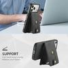 DENIOR D14 For iPhone 17 Pro Max Magnetic Case with Detachable Card Holder Kickstand PU+TPU+PC Phone Cover