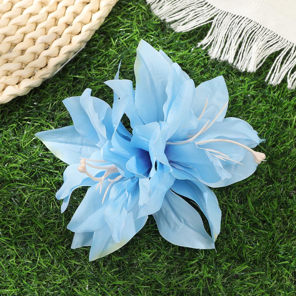 AWAYTR Solid Color Artificial Lily Duckbill Hairpin Floral Hair Clips Valentine Headwear Girl Hair Accessories Festival Gift