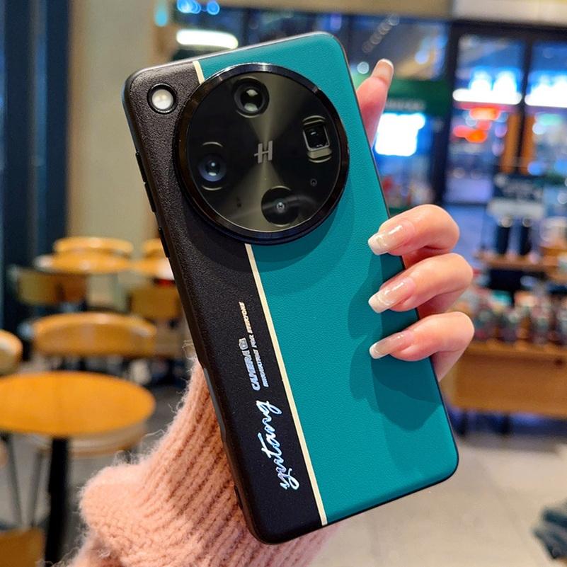 

Night Lightning Fluorescent Line Two-pigment Leather Case For OPPO Find X8 Ultra X8s + X8 Pro X7 Ultra X6 pro Lens Protect Cover Oppo Find X8s ціан