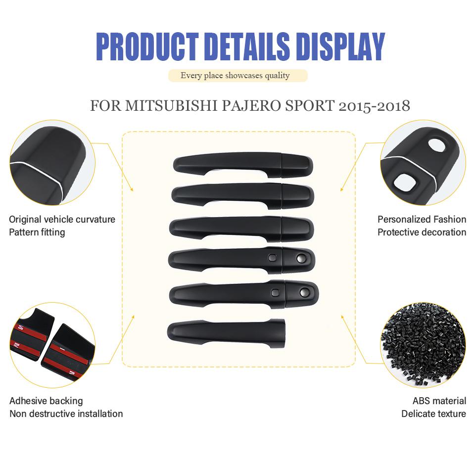 Türgriffabdeckung für Mitsubishi Pajero Sport 2015-2018 ABS-Material Schutzabdeckungen Shogun Sport Montero Sport Autozubehör