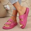 Women's Slippers 2025 Summer New Women Sandals Metal Buckle Flat Sandals for Women Casual Beach Slippers Designer Slides
