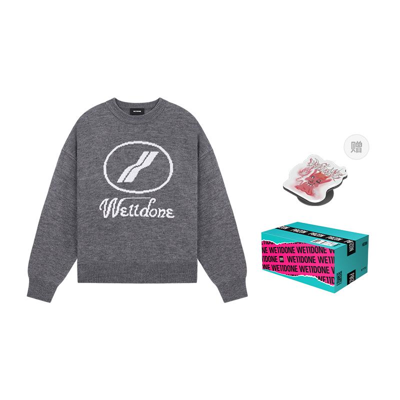 WE11DONE crew-neck logo jumper WD-KO8-20-507-U-GY
