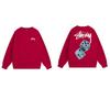 Unisex Oversized Crewneck Fleece-Lined Cotton Sweatshirt With Dice Letter Print Winter Casual Wear