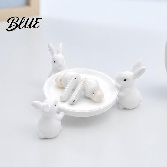 Minimalist White Rabbit Tray 3D Printed Cute Figurine, Multi-Functional Desktop Storage Holder for Headphones Jewelry Small Modern Desk Organization