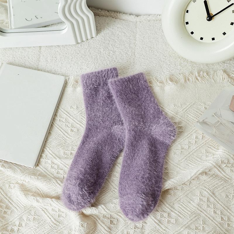 Fleece Lined Thickened Mink Velvet Socks With Soft Fluffy Feel And Warm Retention Perfect For Cold Winter Home Use
