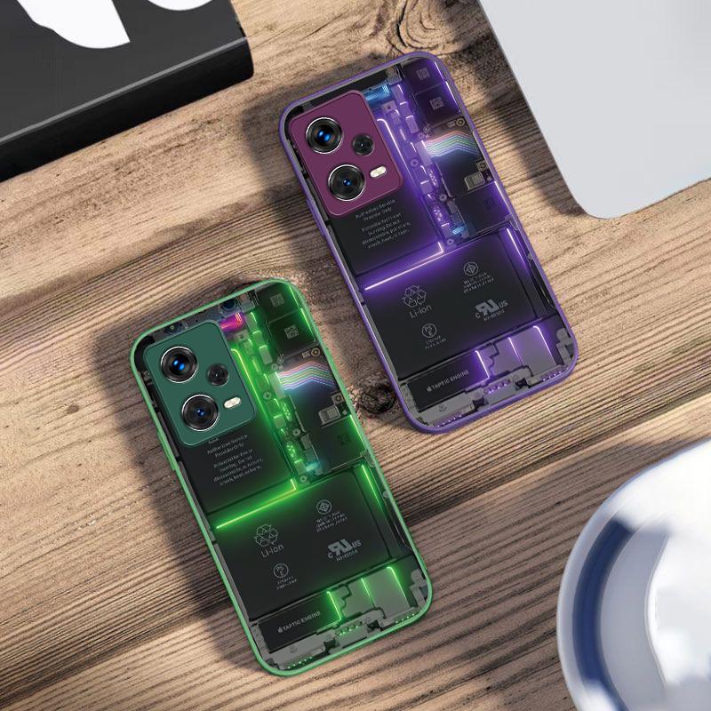 Farbkreis-Struktur Für Xiaomi 14 Ultra 13 Lite Redmi Note 13 11 Pro 12 Plus Poco X6 3 Pro F4 6 GT Gehärtetes Glas Handyhülle