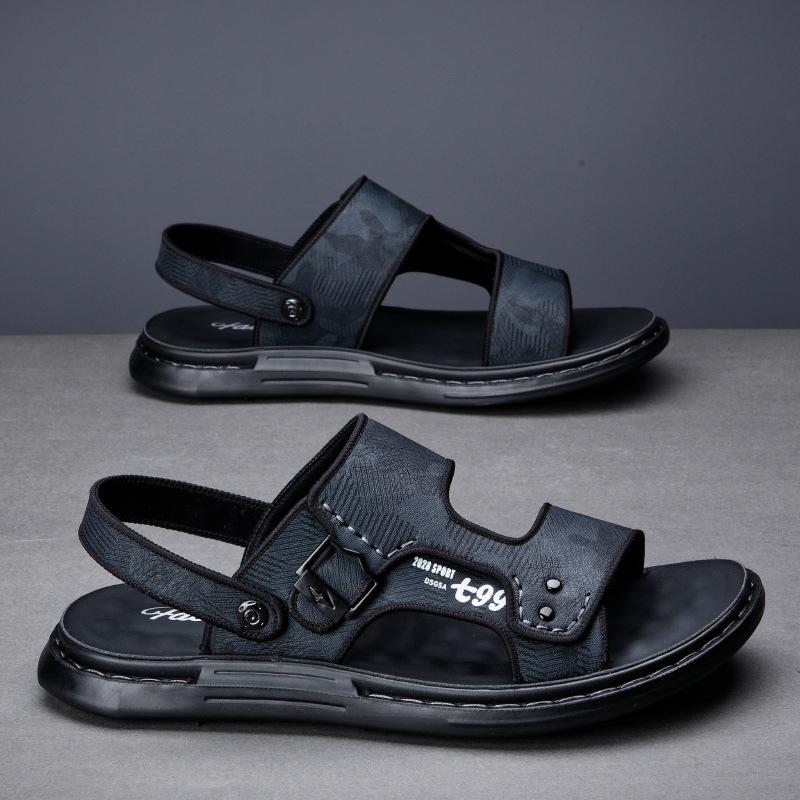 Sandals Men's Summer 2025 New Casual Beach Wear Driving Dual-purpose Non-slip Soft-soled Sewn Men's Sandals