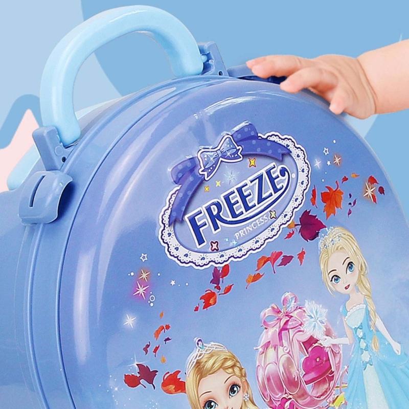 36Pcs Kids Makeup Kit for Girls Playing Make Up Set Toy for 3 4 5 6 7 8 9 10 Years Old Girls Pretend Dress-Up Beauty Set