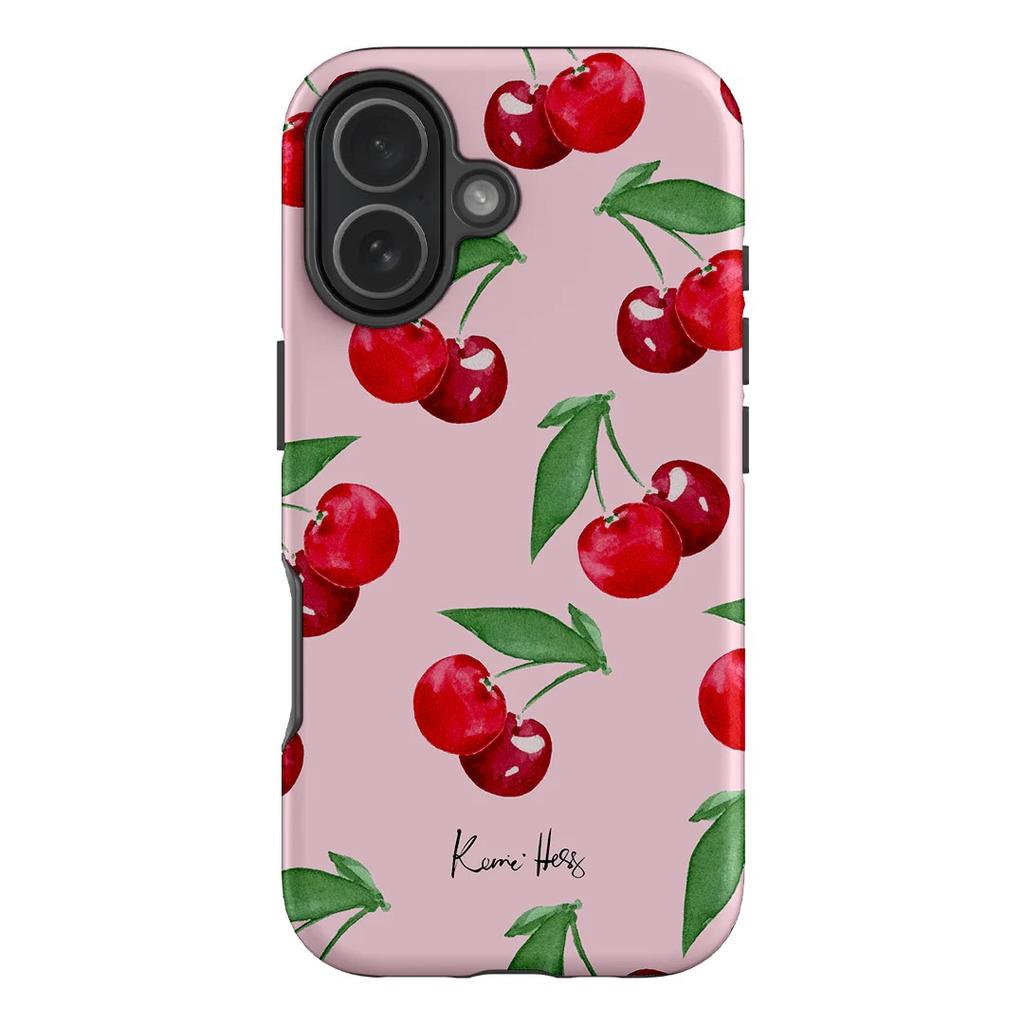 Clmj Cherry Rose Phone Case For IPhone 17 16e 16 15 14 13 12 11 X XS XR XSMAX 8 Air Pro Max Plus Luxury Double-layer Back Cover