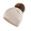 Fashion Women Knitting Wool Hemming Hat Rhinestone Keep Warm Winter Hairball Cap