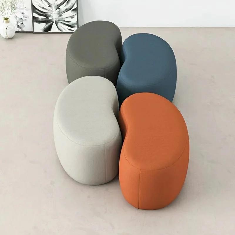 Ottoman Fashion Curved Seat Cushion Dressing Makeup Shoe Stool Pouf Soft Fleece Bench Adutls Baby Kids Gift Home Decor Furniture