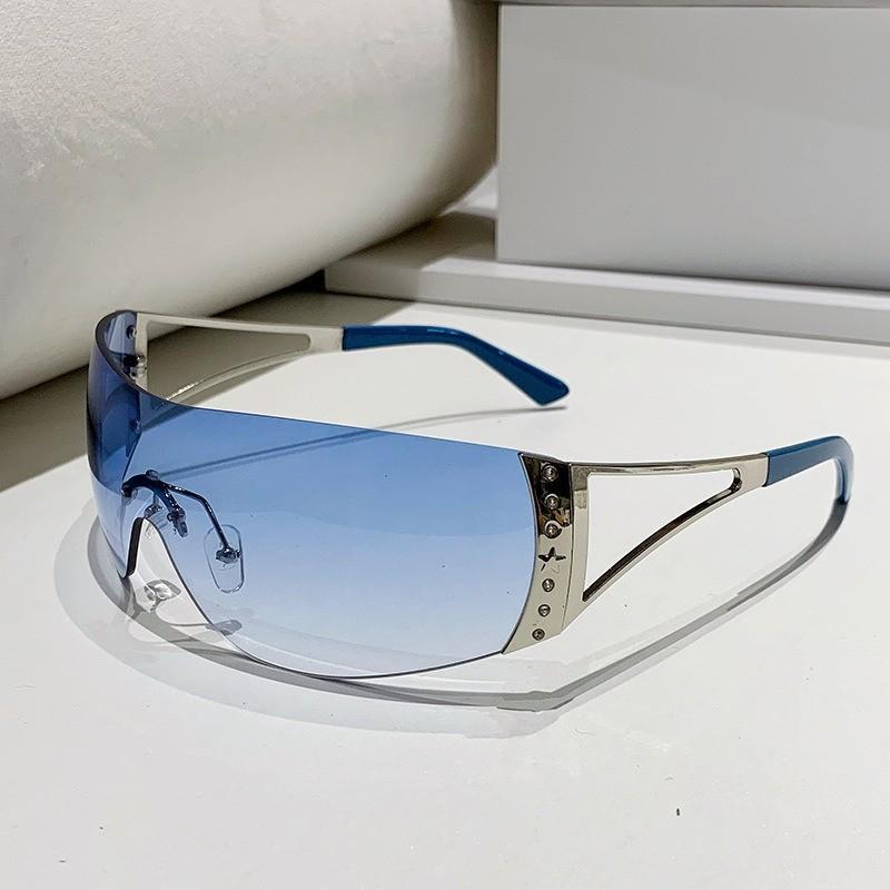 Occhiali da Sole Y2k con Montatura Ovale e Protezione UV400 per Uscite Estive