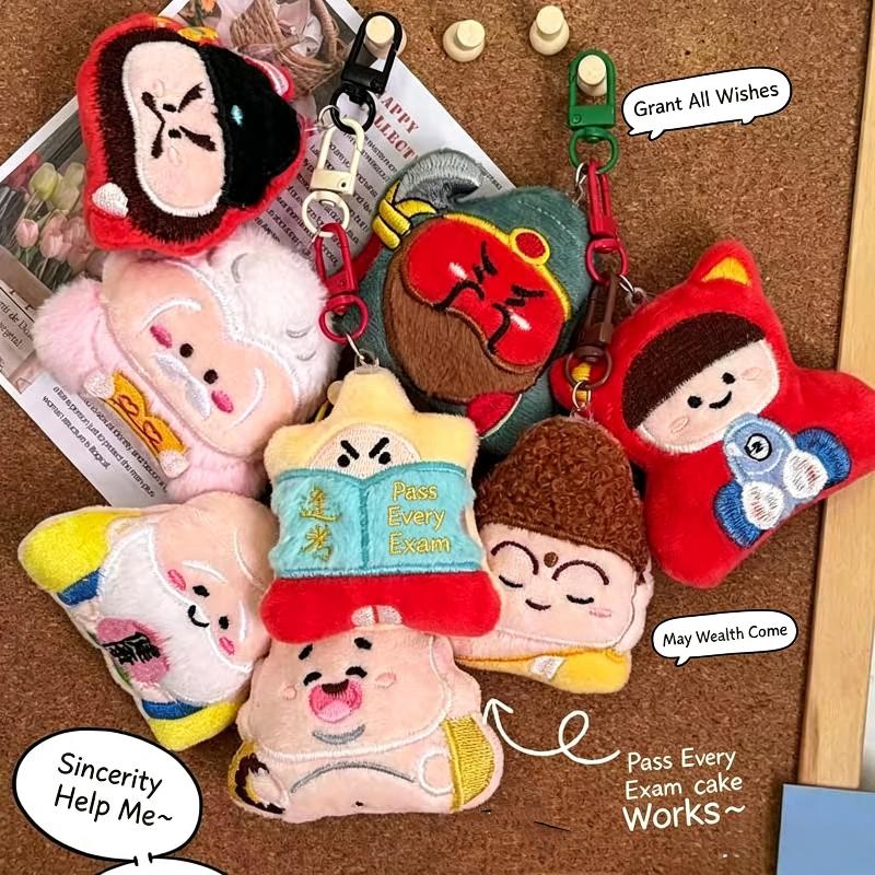Chinese Traditional Myth Character Pendant Keychain Unique Lucky for Bag Hanging Car Key Decor