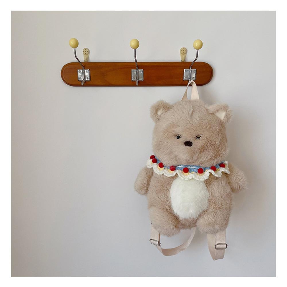 Cute cartoon bear plush cute doll backpack new exquisite doll doll backpack Without scarf хаки