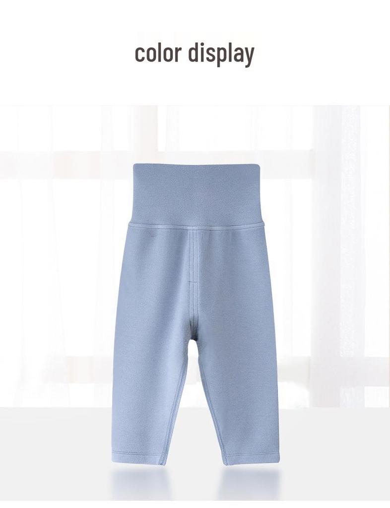 Infant Girls' High-Waisted Thermal Pants - Belly Protection for Autumn & Winter
