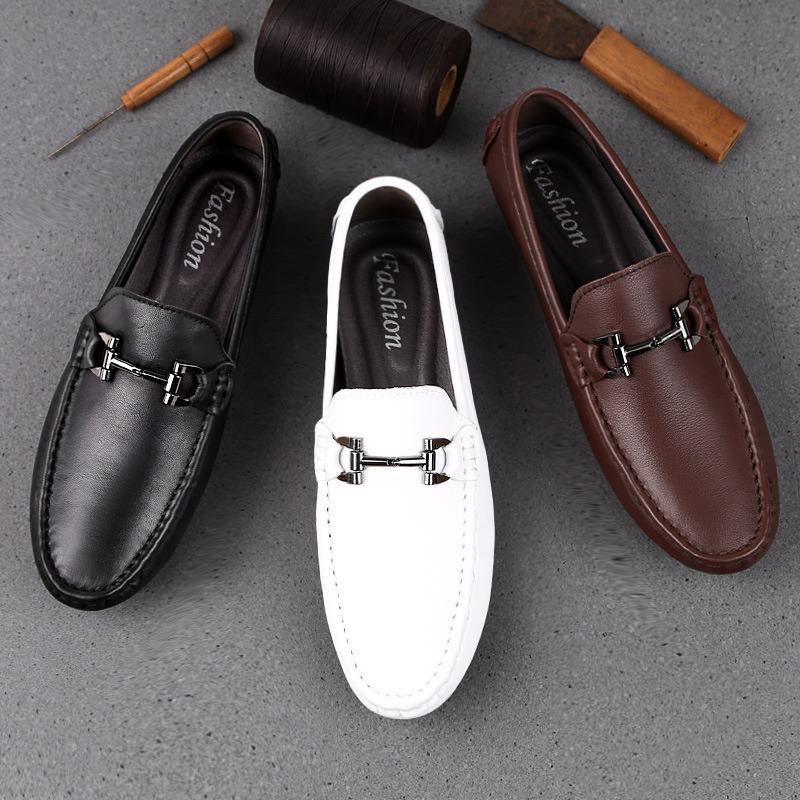Standing Doudou Shoes Driving Shoes Casual Leather Shoes Genuine Leather One Pedal 454647 Large Size 37 British Trendy Men's Shoes