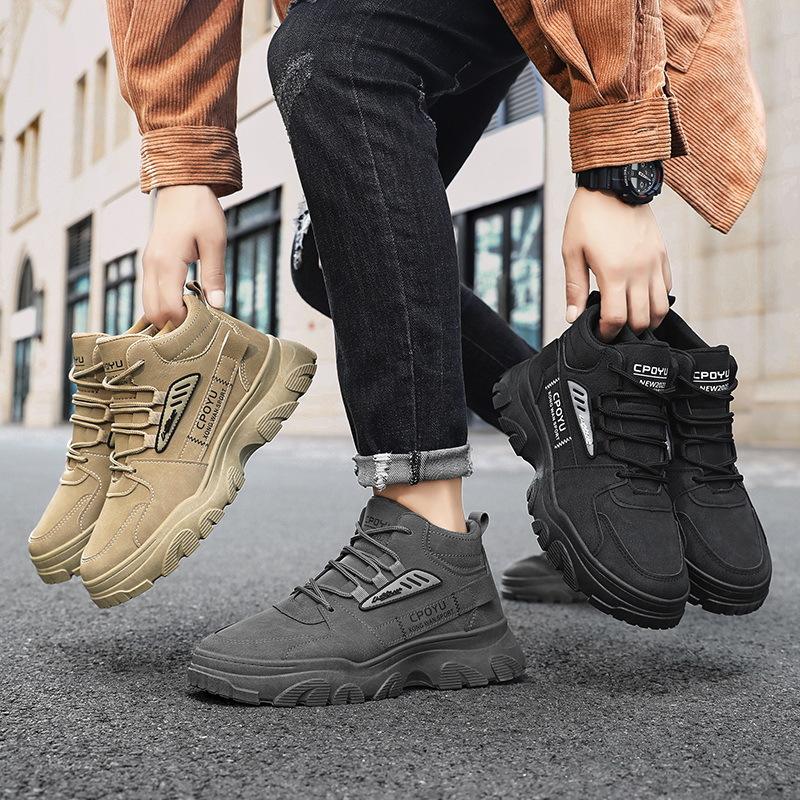 High-top Men's Shoes 2025 Autumn New Tooling Shoes Trend Mountaineering Labor Insurance Site Martin Boots Men's Fashion