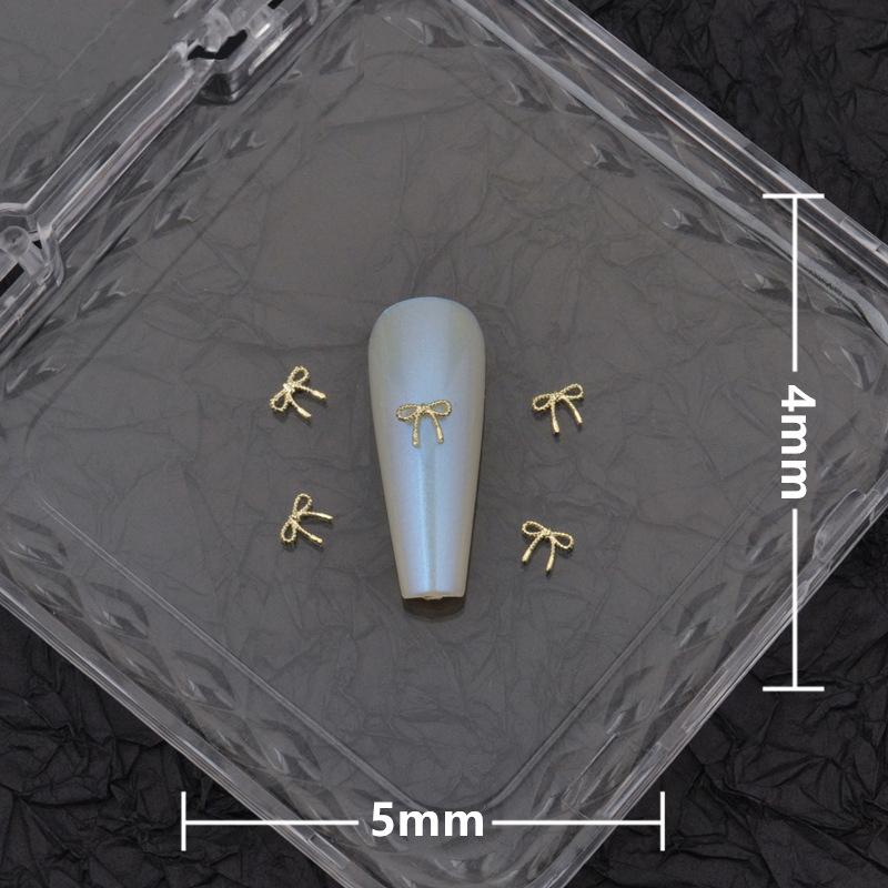 Oro Argento Fiori Accessori Manicure Unghie Unghie Gioielli Nail Art Fiocco Decorazioni Unghie Punte per Nail Art 3D