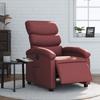 Electric Recliner Chair Burgundy Synthetic Leather