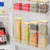 Sealed Grain Container Airtight Storage Container with Wooden Lid Transparent Food Canister for Dry Goods Snacks Tea Leaves Beans Kitchen Pantry
