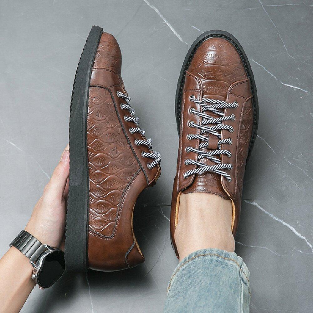 Fashion Casual and Fashionable Formal Shoes Men PU Outdoor Lightweight and Comfortable Derby Shoes Travel Shoes Size 39-47 Men Shoes